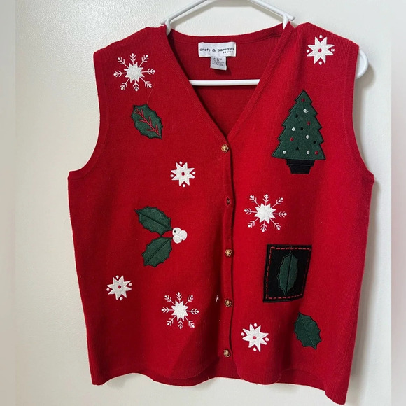Croft & Barrow Petite Christmas Vest - Picture 1 of 5